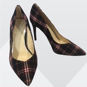 NIB Jessica Simpson Plaid Haneh Pumps, Size 10